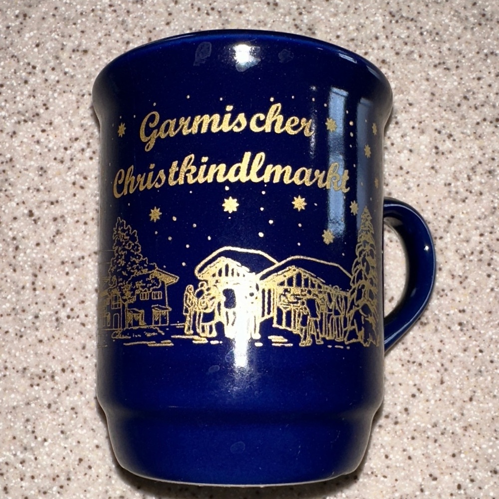 Garmischer Christkindlmarkt Glühwein Cobalt Blue Souvenir Mug Garmisch, Germany